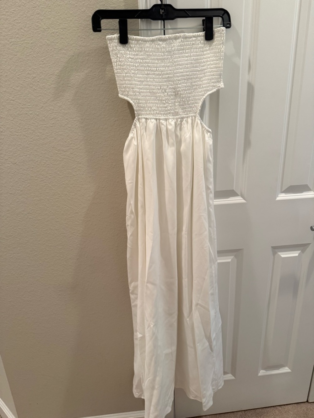 Fore White Smocked Maxi Dress